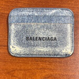 Balenciaga Blue Denim leather Card Holder